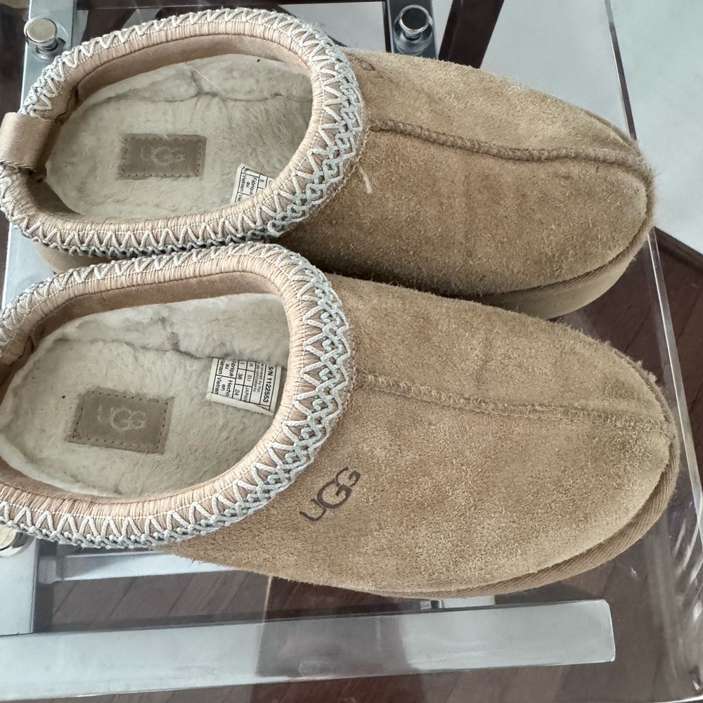 UGG Beige Suede Slip-On Shoes